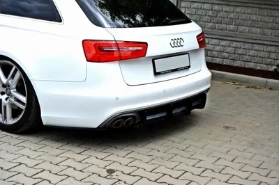 Maxton Design Heckdiffusor für Audi A6 S line C7 (Auspuffendrohr 1X2) – Schwarz matt