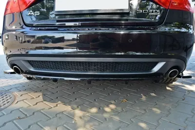 Maxton Design Hecksplitter mit vertikalen Streben für Audi A5 Coupé / Sportback S line 8T – Schwarz glänzend