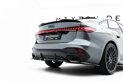 Maxton Design Hecksplitter mit vertikalen Streben für Audi A5 S line Limousine / Avant B10 – Schwarz glänzend