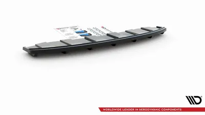 Maxton Design Hecksplitter mit vertikalen Streben für Audi A6 C7 S line Avant Wydech 2x1 – Schwarz glänzend
