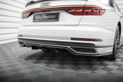 Maxton Design Hecksplitter mit vertikalen Streben für Audi A8 S line D5 – Schwarz glänzend