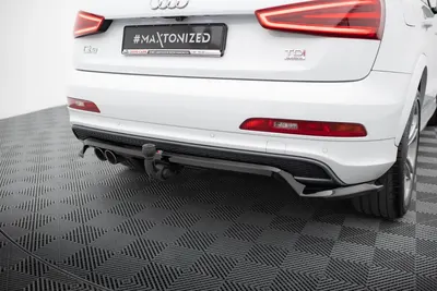 Maxton Design Hecksplitter mit vertikalen Streben für Audi Q3 S line 8U – Schwarz glänzend