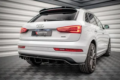 Maxton Design Hecksplitter mit vertikalen Streben für Audi Q3 Sport 8U Facelift – Schwarz glänzend