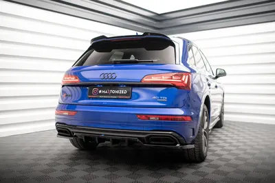 Maxton Design Hecksplitter mit vertikalen Streben für Audi Q5 S line SUV Mk2 Facelift – Schwarz glänzend