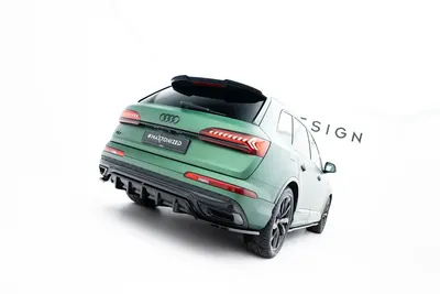 Maxton Design Hecksplitter mit vertikalen Streben für Audi Q7 S line Mk2 Facelift – Schwarz glänzend