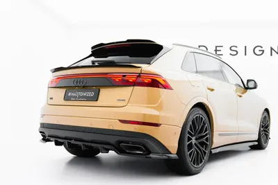 Maxton Design Hecksplitter mit vertikalen Streben für Audi Q8 Mk1 Facelift – Schwarz glänzend