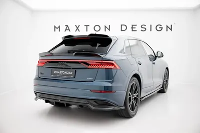 Maxton Design Hecksplitter mit vertikalen Streben für Audi Q8 Mk1 – Schwarz glänzend