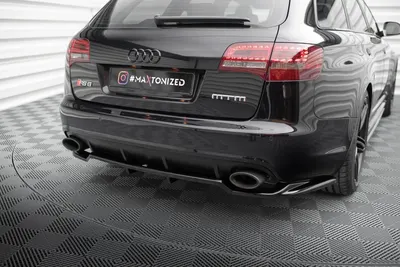 Maxton Design Hecksplitter mit vertikalen Streben für Audi RS6 Avant C6 – Schwarz glänzend