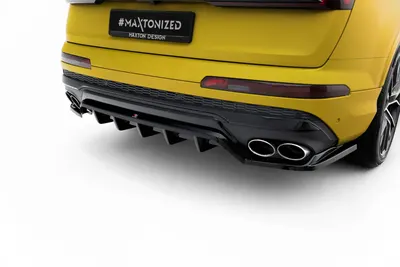 Maxton Design Hecksplitter mit vertikalen Streben für Audi SQ7 Mk2 (4M) Facelift – Schwarz glänzend