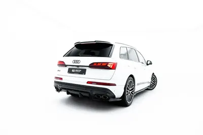 Maxton Design Hecksplitter mit vertikalen Streben für Audi SQ7 Mk2 Facelift 2 – Schwarz glänzend