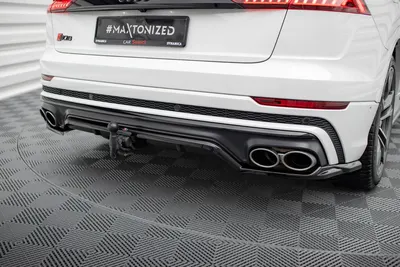 Maxton Design Hecksplitter mit vertikalen Streben für Audi SQ8 Mk1 – Schwarz glänzend