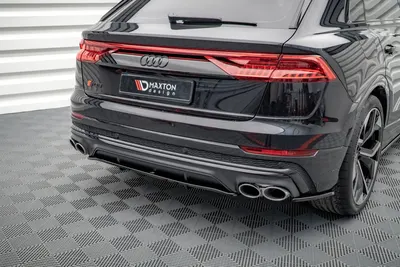 Maxton Design Hecksplitter mit vertikalen Streben für Audi SQ8 Mk1 – Schwarz glänzend