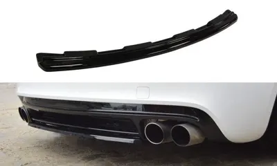 Maxton Design Hecksplitter mit vertikalen Streben für Audi TT S 8J (ohne vertikale Balken) – Schwarz glänzend
