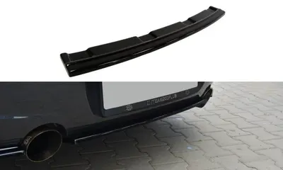 Maxton Design Hecksplitter mit vertikalen Streben für BMW 1er F20 M-Power (Ohne Vertikale Balken) – Schwarz glänzend