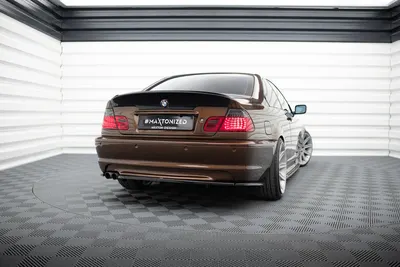 Maxton Design Hecksplitter mit vertikalen Streben für BMW 3er E46 M-Paket Coupé – Schwarz glänzend
