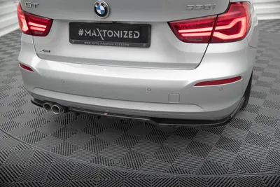 Maxton Design Hecksplitter mit vertikalen Streben für BMW 3er GT F34 Facelift – Schwarz glänzend