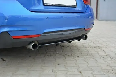 Maxton Design Hecksplitter mit vertikalen Streben für BMW 4er Coupé / Gran Coupé / Cabrio M-Paket F32 / F36 / F33 – Schwarz glänzend