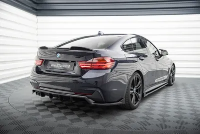 Maxton Design Hecksplitter mit vertikalen Streben für BMW 4er Coupé / Gran Coupé / Cabrio M-Paket F32 / F36 / F33 – Schwarz glänzend