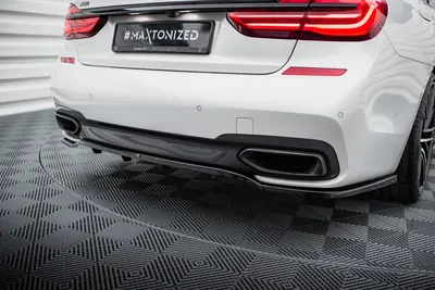 Maxton Design Hecksplitter mit vertikalen Streben für BMW 7er M-Paket G11 /G12 – Schwarz glänzend
