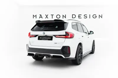 Maxton Design Hecksplitter mit vertikalen Streben für BMW X1 M-Paket U11 – Schwarz glänzend