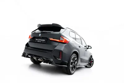 Maxton Design Hecksplitter mit vertikalen Streben für BMW X1 M35i U11 – Schwarz glänzend