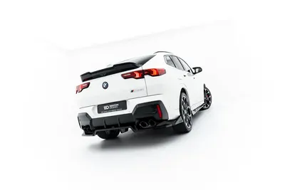 Maxton Design Hecksplitter mit vertikalen Streben für BMW X2 M35i U10 – Schwarz glänzend
