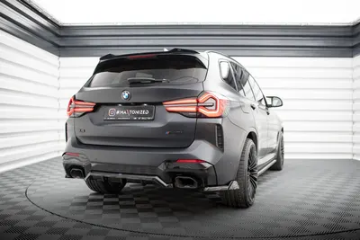 Maxton Design Hecksplitter mit vertikalen Streben für BMW X3 M-Paket G01 Facelift – Schwarz glänzend