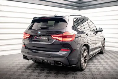 Maxton Design Hecksplitter mit vertikalen Streben für BMW X3 M40i / M40d G01 – Schwarz glänzend