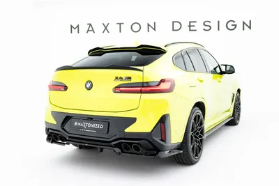 Maxton Design Hecksplitter mit vertikalen Streben für BMW X4M F98 Facelift – Schwarz glänzend