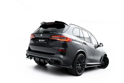 Maxton Design Hecksplitter mit vertikalen Streben für BMW X5 M-Paket G05 – Schwarz glänzend