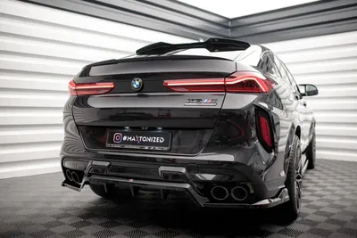 Maxton Design Hecksplitter mit vertikalen Streben für BMW X6 M F96 – Schwarz glänzend