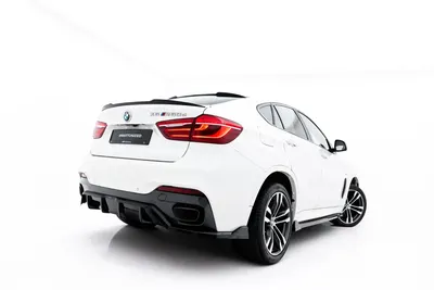 Maxton Design Hecksplitter mit vertikalen Streben für BMW X6 M-Paket F16 – Schwarz glänzend