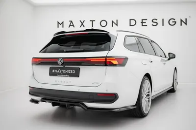Maxton Design Hecksplitter mit vertikalen Streben für VW Passat B9 – Schwarz glänzend