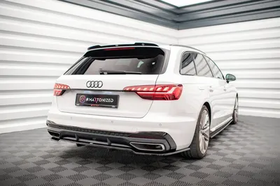 Maxton Design Hecksplitter V.1 mit vertikalen Streben für Audi A4 S line B9 Facelift – Schwarz glänzend