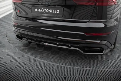 Maxton Design Hecksplitter V.1 mit vertikalen Streben für Audi Q8 S line Mk1 Facelift – Schwarz glänzend