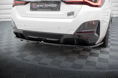 Maxton Design Hecksplitter V.1 mit vertikalen Streben für BMW i4 M-Paket G26 – Schwarz glänzend