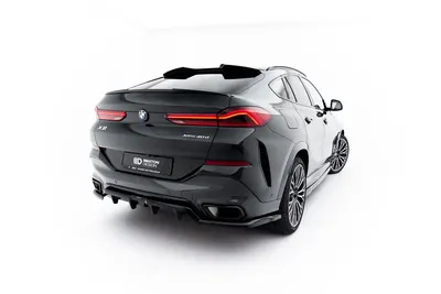 Maxton Design Hecksplitter V.1 mit vertikalen Streben für BMW X6 M-Paket G06 Facelift – Schwarz glänzend