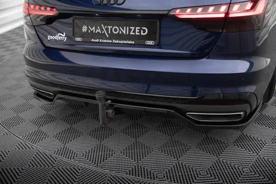 Maxton Design Hecksplitter V.2 mit vertikalen Streben für Audi A4 S line B9 Facelift – Schwarz glänzend