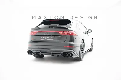 Maxton Design Hecksplitter V.2 mit vertikalen Streben für Audi SQ8 / Q8 S line Mk1 Facelift – Schwarz glänzend