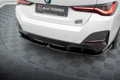 Maxton Design Hecksplitter V.2 mit vertikalen Streben für BMW i4 M-Paket G26 – Schwarz glänzend