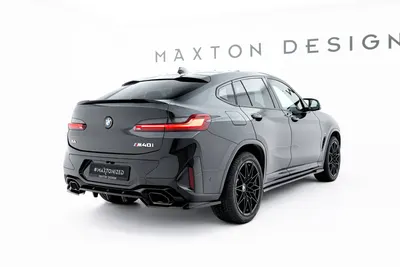 Maxton Design Hecksplitter V.2 mit vertikalen Streben für BMW X4 M-Paket G02 Facelift – Schwarz glänzend