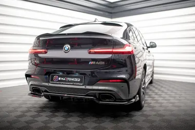 Maxton Design Hecksplitter V.2 mit vertikalen Streben für BMW X4 M40i G02 – Schwarz glänzend