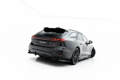 Maxton Design Hecksplitter V.3 mit vertikalen Streben für Audi A6 S line C9 – Schwarz glänzend
