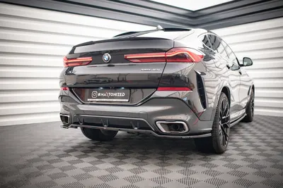 Maxton Design Hecksplitter V.3 mit vertikalen Streben für BMW X6 M-Paket G06 – Schwarz glänzend