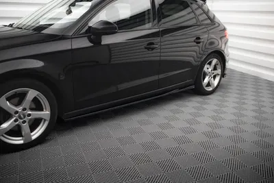 Maxton Design Seitenschweller-Ansätze für Audi A3 Sportback 8V Facelift – Schwarz glänzend
