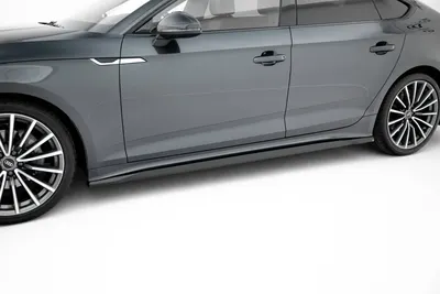 Maxton Design Seitenschweller-Ansätze für Audi A5 Sportback F5 Facelift – Schwarz glänzend