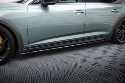 Maxton Design Seitenschweller-Ansätze für Audi A6 Allroad C8 – Schwarz glänzend