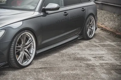 Maxton Design Seitenschweller-Ansätze für Audi A6 / A6 C7 S line/ S6 C7 Facelift – GFK, unlackiert