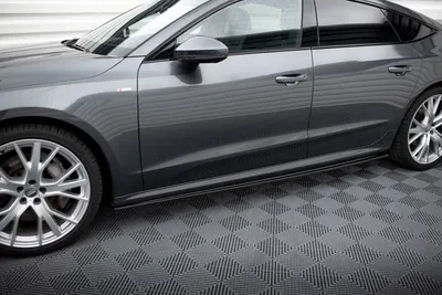 Maxton Design Seitenschweller-Ansätze für Audi A7 S line C8 / S7 C8 / C8 Facelift / S7 Facelift – Schwarz glänzend