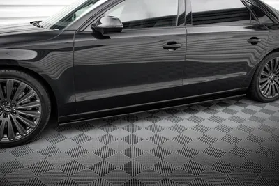 Maxton Design Seitenschweller-Ansätze für Audi A8 Long D4 – Schwarz glänzend